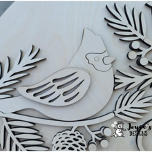 Load image into Gallery viewer, Cardinal Season's Greetings doorhanger