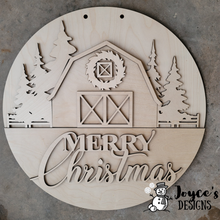 Load image into Gallery viewer, Christmas Barn Doorhanger