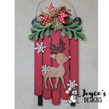 Load image into Gallery viewer, Sled with Reindeer doorhanger