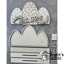 Load image into Gallery viewer, “Hello Spring” Layered Wood Blank – Fairy Light Ready