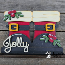 Load image into Gallery viewer, Blank Santa Boots Shelf Sitter Wood Cutout – 8" x 10.5"
