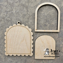 Load image into Gallery viewer, Arched Scallop Mini Ornament Frame – DIY Christmas Wood Blank