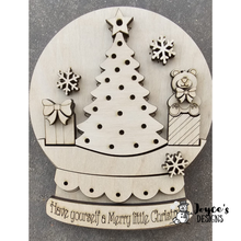 Load image into Gallery viewer, Christmas Tree Snowglobe Ornament – DIY Wood Blank with Optional Fairy Light Feature