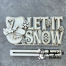 Load image into Gallery viewer, Let It Snow Shelf Sitter Wood Blank – 5.5x11.5 Winter DIY Decor