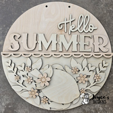 Load image into Gallery viewer, Hello Summer Lemon Doorhanger Woodblank