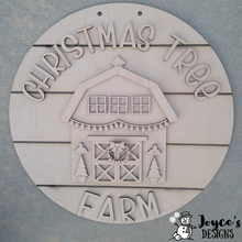 Load image into Gallery viewer, Christmas Tree Farm Barn Doorhanger
