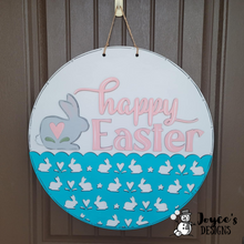 Load image into Gallery viewer, Happy Easter Doorhanger with Bunny Cutouts