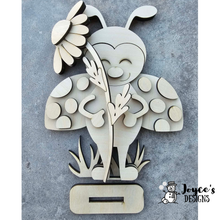 Load image into Gallery viewer, Ladybug with Daisy Shelf Sitter – 7x9 Spring Wooden Decor