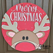 Load image into Gallery viewer, Merry Christmas Reindeer Doorhanger