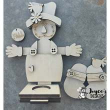 Load image into Gallery viewer, Scarecrow Votive Candle Holder Wood Blank | DIY Fall Candle Holder | Unfinished Wood Craft | 4" x 10"