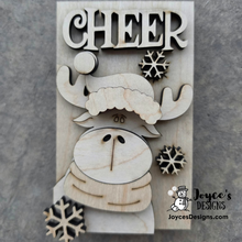 Load image into Gallery viewer, Moose Shelf Sitter – 3" x 5" DIY Wood Blank