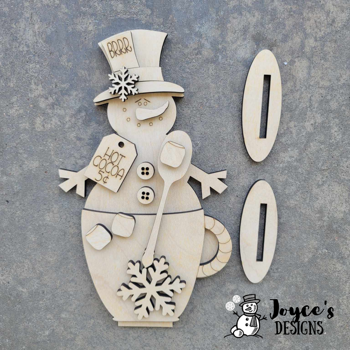 Snowman with Top Hat ornament - Christmas decor - Ornament- tiered tray  decor - Snowman Decor