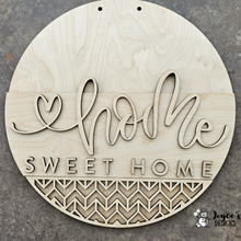 Load image into Gallery viewer, Home Sweet Home Heart Door Hanger Wood Blank – DIY Paintable Door Sign, Unfinished Wood Craft, Farmhouse Home Decor
