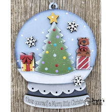 Load image into Gallery viewer, Christmas Tree Snowglobe Ornament – DIY Wood Blank with Optional Fairy Light Feature