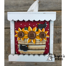 Load image into Gallery viewer, Interchangeable Wooden Tissue Box Cover – Fits 4.25” Insert Signs – DIY Home Décor Cube Base