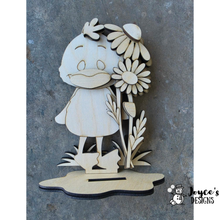 Load image into Gallery viewer, Wood Blank Shelf Sitter Duck with Daisy – 4x6.5 DIY Craft Kit | Spring Decor | Paint Your Own Wood Cutout
