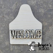 Load image into Gallery viewer, Cow Welcome Sign with cute welcome tag
