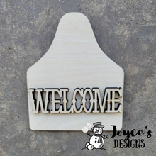 Load image into Gallery viewer, Cow Welcome Sign with cute welcome tag