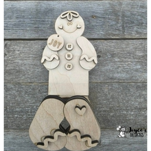 Load image into Gallery viewer, Gingerbread Votive Shelf Sitter | 4x10 Unfinished Wooden Christmas Decor | DIY Paint Kit