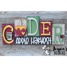 Load image into Gallery viewer, Apple Cider Word Block Shelf Sitter