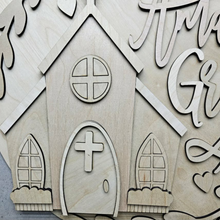 Load image into Gallery viewer, Amazing Grace Door Hanger – Faith-Inspired Wood Sign for Front Door or Wall Décor