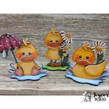 Load image into Gallery viewer, Wood Blank Shelf Sitter Duck with Umbrella – 5x6 DIY Craft Kit | Rainy Day Decor | Paint Your Own Wood Cutout