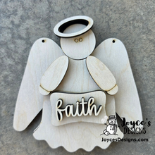 Load image into Gallery viewer, Faith Angel Christmas Ornament Wood Blank | 4.75 x 5 Inch DIY Craft