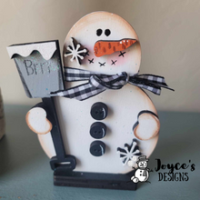Load image into Gallery viewer, Snowman with Shovel Shelf Sitter