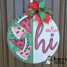 Load image into Gallery viewer, Hi Watermelon!, Summer, Porch Sitter, All Season, Front Porch, Farm House, Rustic, DIY Sign