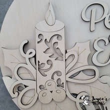 Load image into Gallery viewer, Candle Peace on Earth Christmas Doorhanger