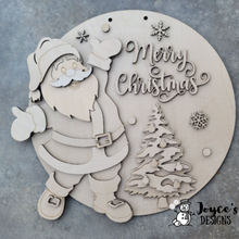 Load image into Gallery viewer, Merry Christmas Doorhanger Santa and Tree