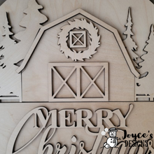 Load image into Gallery viewer, Christmas Barn Doorhanger