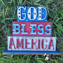 Load image into Gallery viewer, God Bless America Patriotic Shelf Sitter
