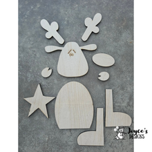 Load image into Gallery viewer, Wonky Reindeer with Star Leaner | 6x14 Rustic Primitive Christmas Decor | Farmhouse Holiday Wood Craft