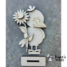 Load image into Gallery viewer, Crow with Sunflower Wood Blank | Unfinished DIY Fall Door Hanger | 3.5" x 5.75"