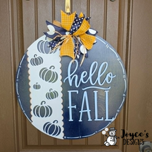 Load image into Gallery viewer, Hello Fall Door Hanger Wood Blank | DIY Autumn Door Décor