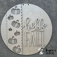 Load image into Gallery viewer, Hello Fall Door Hanger Wood Blank | DIY Autumn Door Décor