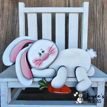Load image into Gallery viewer, Floppy Bunny with Carrot Shelf Sitter Wood Blank – 4.75x9.5