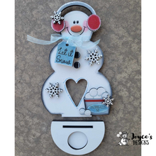 Load image into Gallery viewer, Tealight Snowman Heart Cutout/Let it Snow