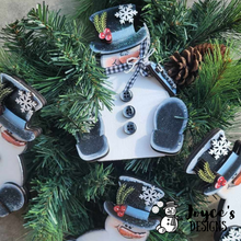 Load image into Gallery viewer, Chunky Sitting Snowman Shelf Sitter