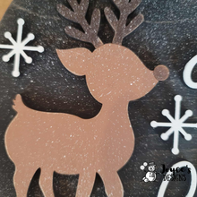 Load image into Gallery viewer, Merry Christmas Reindeer Door Hanger Wood Blank – Ready to Paint (Door Decor DIY)