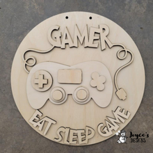 Load image into Gallery viewer, Gamer Doorhanger Eat Sleep Game