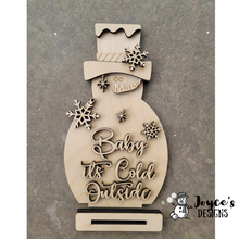 Load image into Gallery viewer, Snowman Baby Its Cold Outside Shelf Sitter