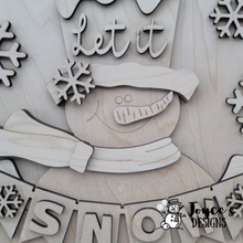 Load image into Gallery viewer, Let it Snow with banner doorhanger