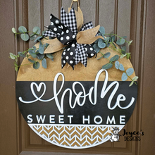 Load image into Gallery viewer, Home Sweet Home Heart Door Hanger Wood Blank – DIY Paintable Door Sign, Unfinished Wood Craft, Farmhouse Home Decor