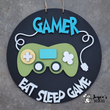 Load image into Gallery viewer, Gamer Doorhanger Eat Sleep Game