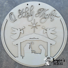 Load image into Gallery viewer, Oh Holy Night Door Hanger, Christmas Wood Doorhanger Kit, DIY Door Decor, Front Porch Christmas Decor