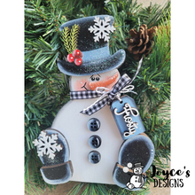 Load image into Gallery viewer, Chunky Sitting Snowman Shelf Sitter