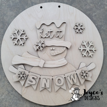 Load image into Gallery viewer, Let it Snow with banner doorhanger