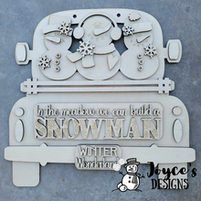 Load image into Gallery viewer, Truck In the Meadow Snowmen Doorhanger